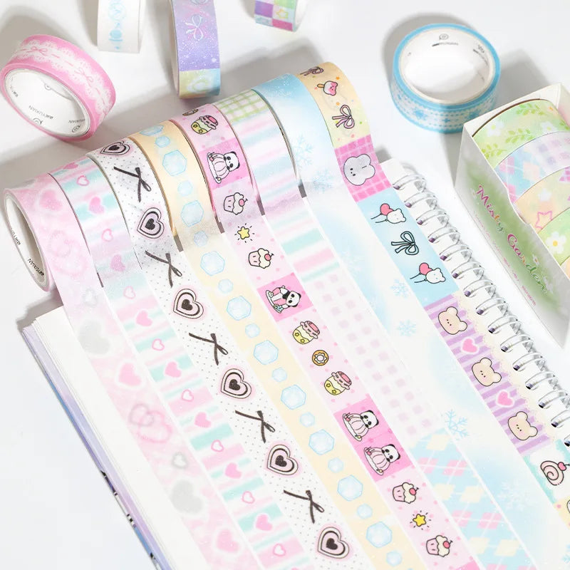 5 roll Cute Girl Heart Washi Tape Sweet Scrap booking Journal Decorative Adhesive Tapes