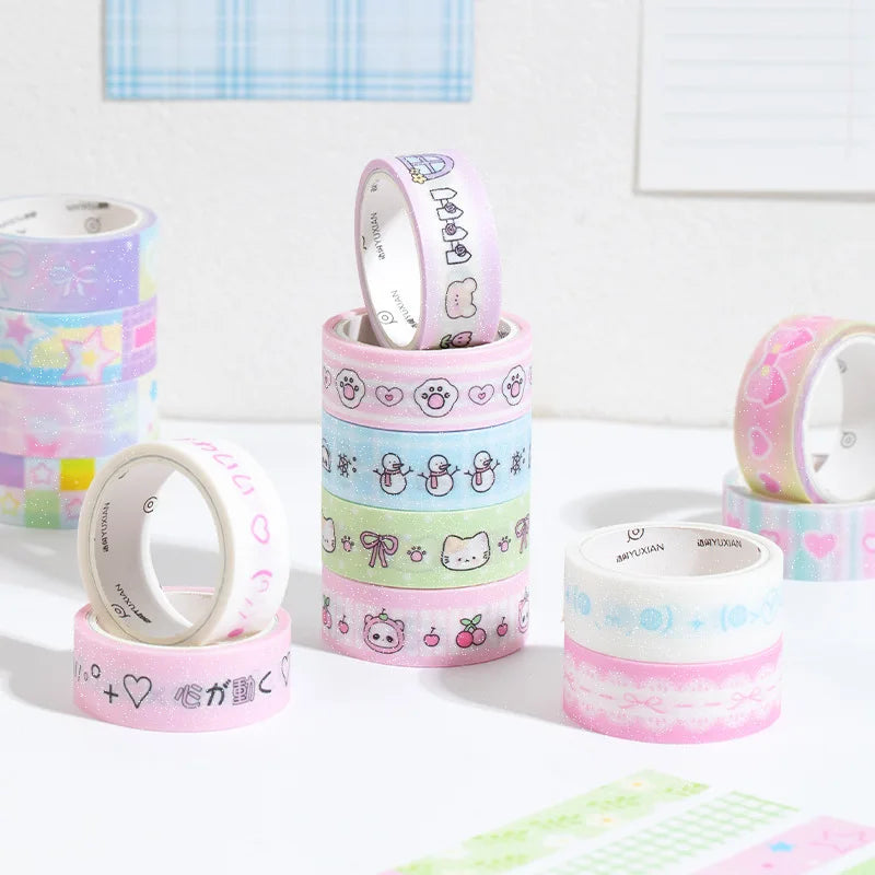 5 roll Cute Girl Heart Washi Tape Sweet Scrap booking Journal Decorative Adhesive Tapes